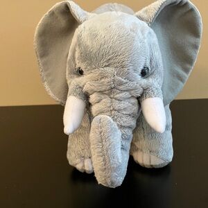 Planet Earth Gray Stuffed Elephant Toy. 7”x11”